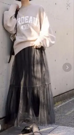 リブドロワ　チュールスカート2way