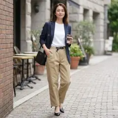 G9626*ユニバーサルオーバーオール☆ワークパンツ☆M☆ベージュ☆レディース
