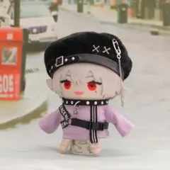 ぬい服 10cm ハーネスベルトTシャツベレー帽(ラベンダー) 3点セット