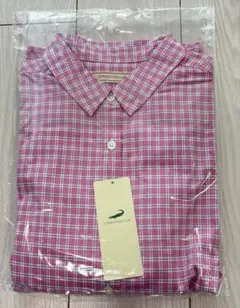 【新品・未使用】クロコダイル　ピンク系チェック柄ブラウス　Mサイズ