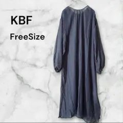 ⭐KBF 2way プリーツシアーワンピース ブルー　フリーサイズ ブルー系