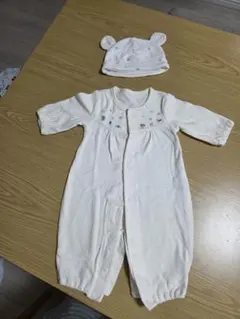 【未使用・水通しのみ】くま耳帽子付き ツーウェイオール 2点セット