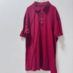 美品✨ポロシャツ レッド　【L】　春服　夏服　お出かけ　鮮やか　シンプル