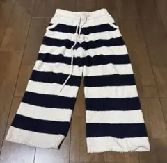 ストライプフリースワイドパンツ