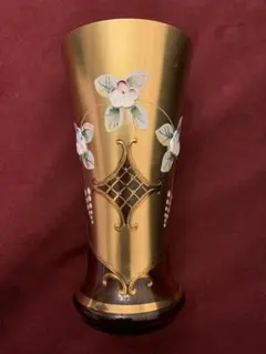 ボヘミアガラス エーゲルマン 花瓶 グリーン ブドウ 葡萄 - メルカリ