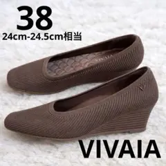 VIVAIA ビバイア スクエアトゥ ウェッジヒール パンプス　38