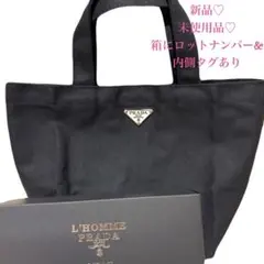 新品】PRADA ノベルティ トートバッグ ランチバッグ 黒 キャンバス