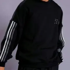 アディダス クルーネックスウェット ワンポイントトレーナー 3ストライプス S