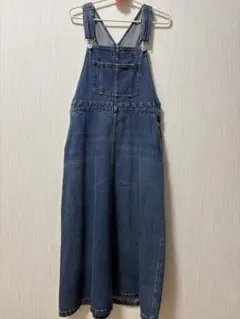 【テチチ】青デニム ジャンパースカート サロペット レディースフリー 着丈調整可