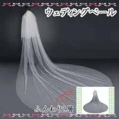 3m ロング ウェディングベール 2層 ベールダウン 結婚式 ブライダル