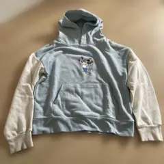 ミッキーマウス フード付きパーカー 水色