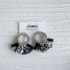 No.1093 ビーズ刺繍　インド刺繍リボン　ピアス イヤリング