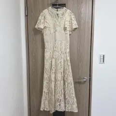 dazzlin バックリボンレースワンピース アイボリー結婚式、イベントMサイズ