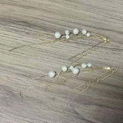 ヘアアクセ パールUピン 2本セット