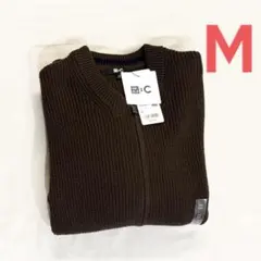 ユニクロCクルーネックフルジップカーディガンMダークブラウン　新品　UNIQLO