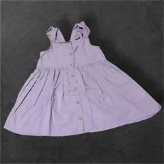 H&M 薄ピンク　フリルストラップ ワンピース