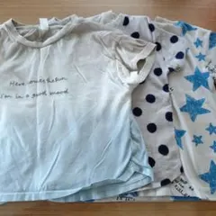 ベージュ テキストプリント Tシャツ 100cm