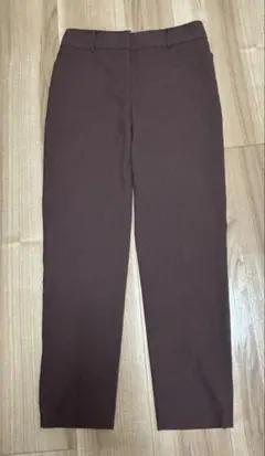 PLST プラステ リネンブレンドスティックパンツ　ブラウン