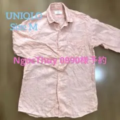 UNIQLO リネンシャツ ピンク Mサイズのサムネイル