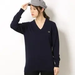 FRED PERRY TIPPED Vネックセーター M