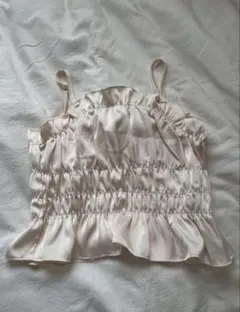 フリルトリム キャミトップ ホワイト