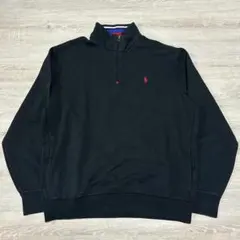 T*k様 ポロ ラルフローレン L ハーフジップ スウェット ポニー刺繍 ブラッ