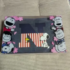 SNOOPY デニム風ポーチ ネイビー