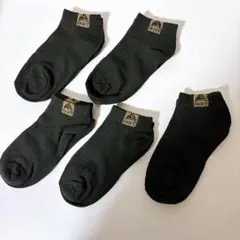 【新品・未使用】キッズ靴下 5足セット ブラック　約15cm