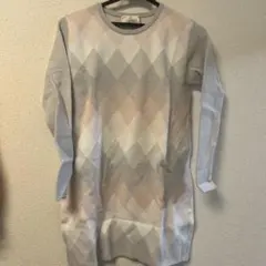 ミシェルマカロン ニットワンピ 幾何学柄