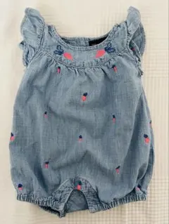 【baby GAP】Peter Rabbit デニム刺繍ロンパース