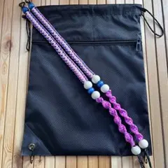 ナップサック パラコード ピンク 黒 無地 ワンショルダー Y2K グランジ