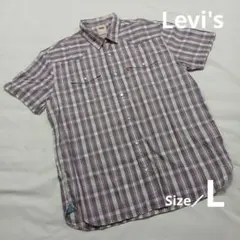 ②Levi's チェック柄 半袖シャツ Lサイズのサムネイル