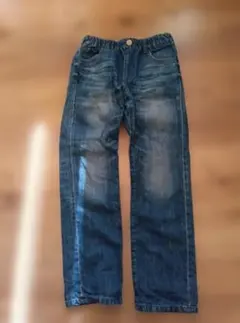 デニムブルー ストレートパンツ ゴムウエスト