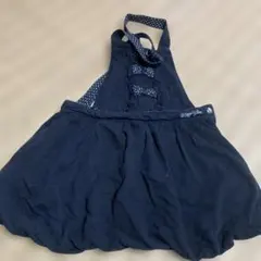 美品メゾピアノ 黒 リボン付きジャンバースカート　2WAY