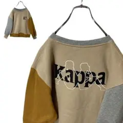 グッドデザイン！Kappaでかロゴクレイジーパターンスウェット ゆったりサイズ