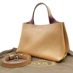 極美品✨TOD'S トッズ Tタイムレス マイクロ 2way バッグ シボ革