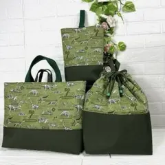 入園、入学恐竜柄布製3点セット入園グッズ ハンドメイド