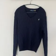 Polo Ralph Lauren ケーブルニットセーターＶネックレディースXL