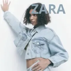 新品‼️ZARA ザラ　ライトブルー クロップドデニムジャケット　XS