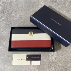 美品　トミー ヒルフィガー ロング ウォレット　長財布　ストライプ
