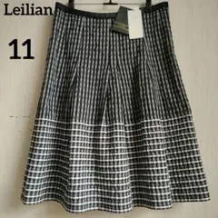 新品タグ付　レリアン　サッカー生地　フレアスカート　ひざ下ミディ丈　大きい11号