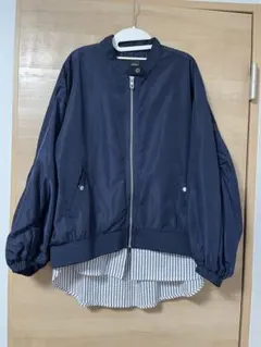 ZARA BASIC ストライプドッキングブルゾン M⭐︎のサムネイル