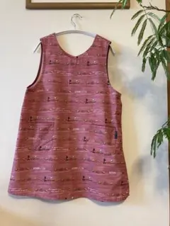 エプロン　ナイガイ リサとガスパール 脇ボタン付き えんじ色