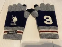 USPA ニット手袋 Thinsulate ネイビー/グレー