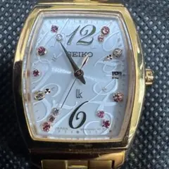 極美品限定　セイコー　ルキア　電波ソーラー　スワロフスキーゴールド　ゴージャス