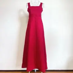 STEINBOCK チロルワンピース マキシ丈ドレス リネン メタルボタン 民族 