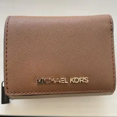 美品　MICHAEL KORS レザー 二つ折り財布 MK キャメル