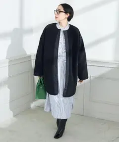 TAION × NOLLY'S ノーカラーコート リバーシブル ノーリーズ