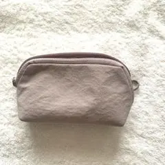 無印　リンクルナイロン大きく開くポーチ　S ピンク