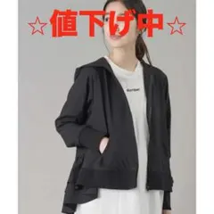 ONNES フリル付きUV加工黒パーカー